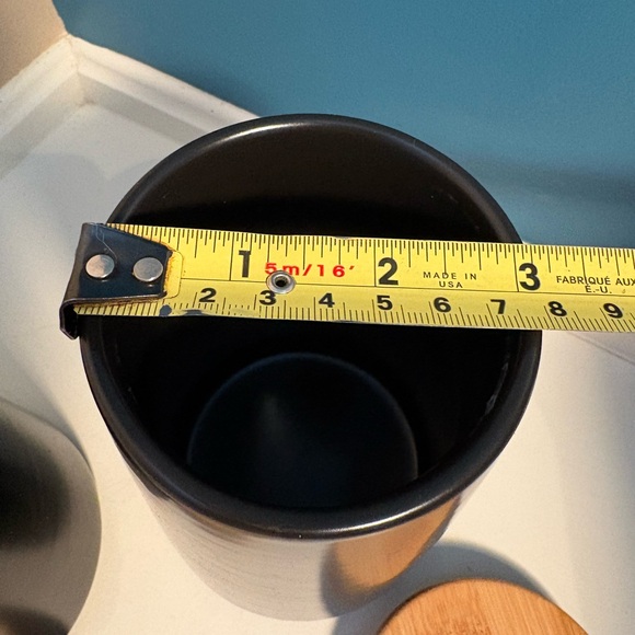 Black Canister Set with Wooden Lids - Picture 4 of 7